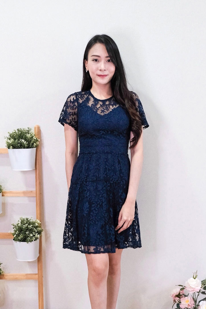 Chixxie Kimberly Lace Dress (Navy)