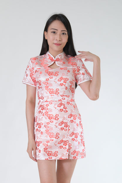 Chixxie Pearlyn Cheongsam Playsuit (Red)