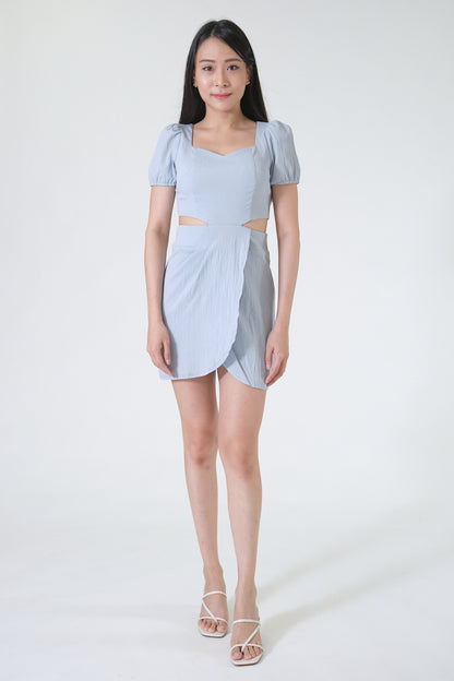 Chixxie Penny Cutout Short Dress (Blue)