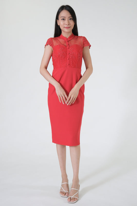 Chixxie Rosalie Cheongsam (Red)