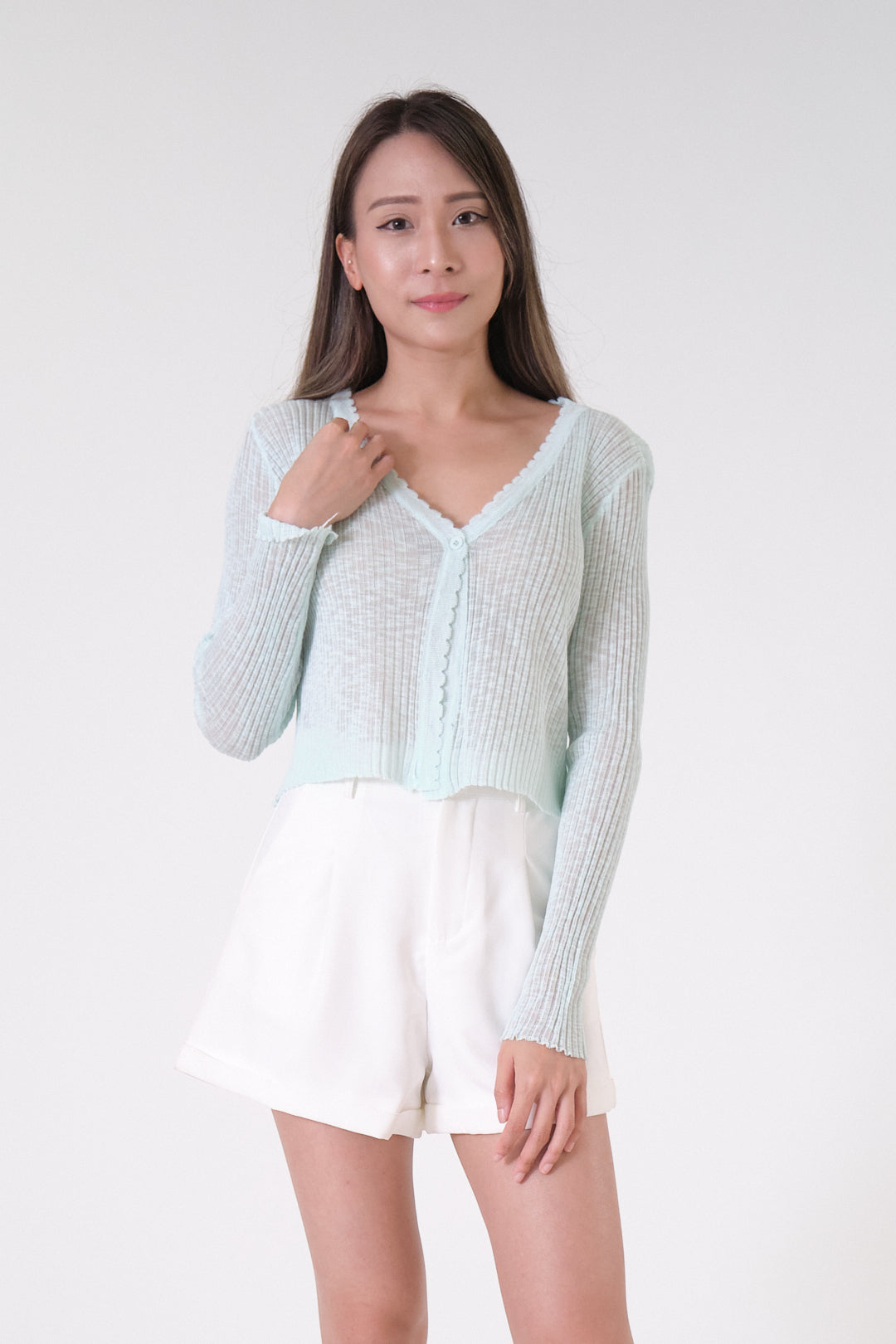 Chixxie Meghan Crop Cardigan (Green)