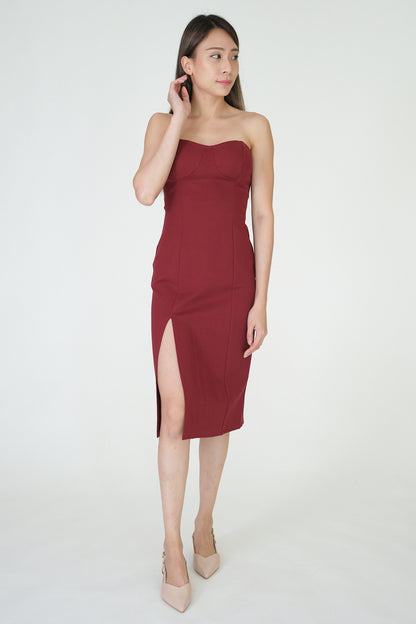 Chixxie Selena Slit Dress (Red)