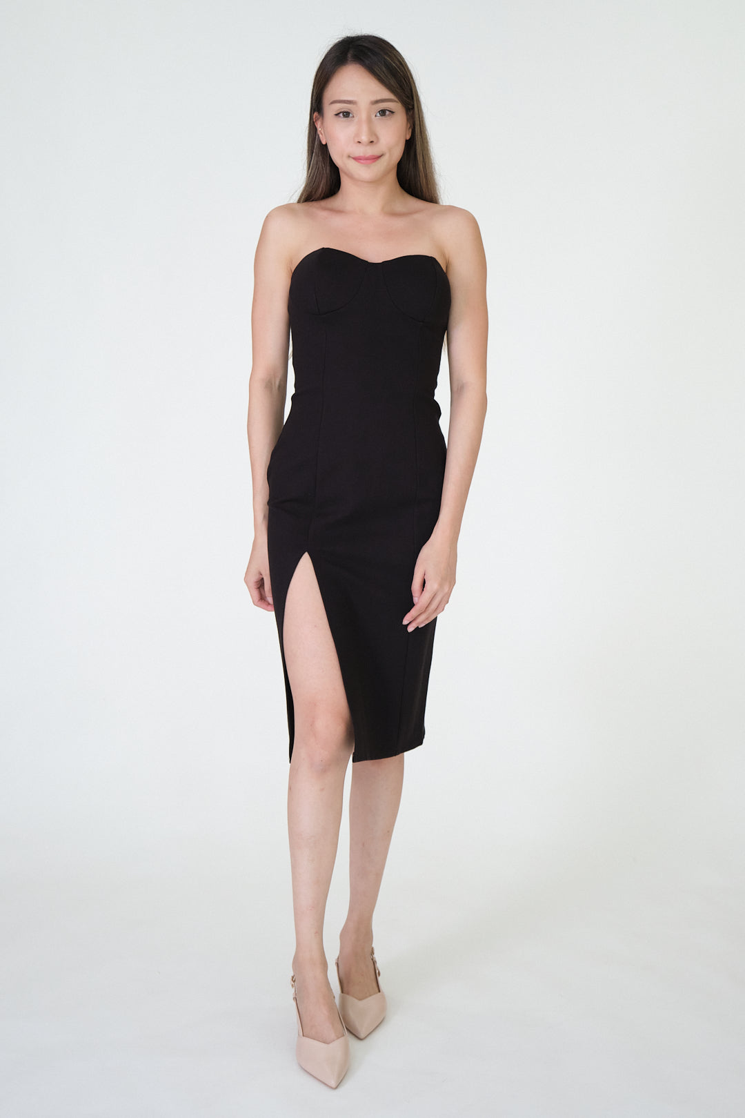 Chixxie Selena Slit Dress (Black)