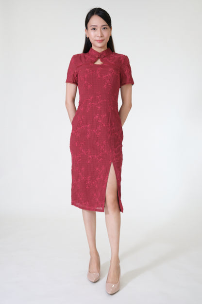 Chixxie Pauline Midi Cheongsam (Red)