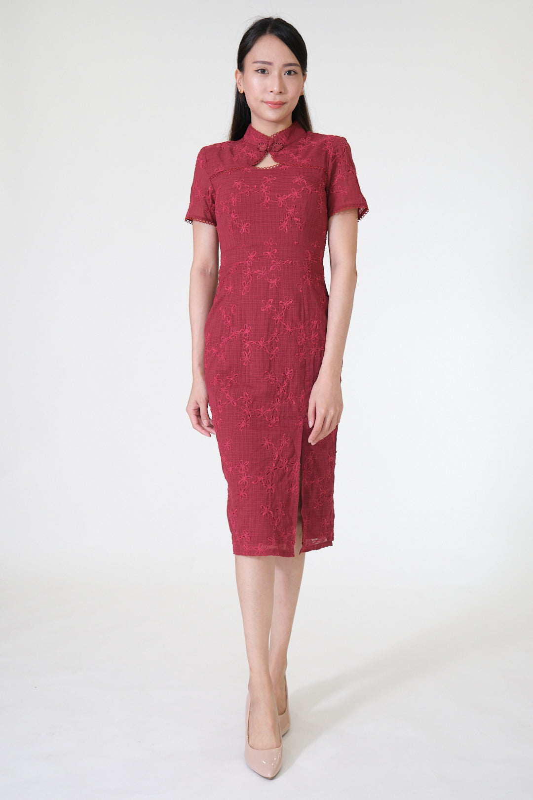 Chixxie Pauline Midi Cheongsam (Red)