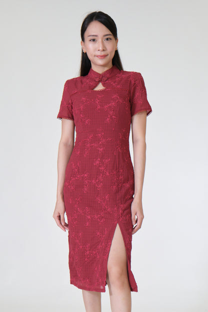 Chixxie Pauline Midi Cheongsam (Red)