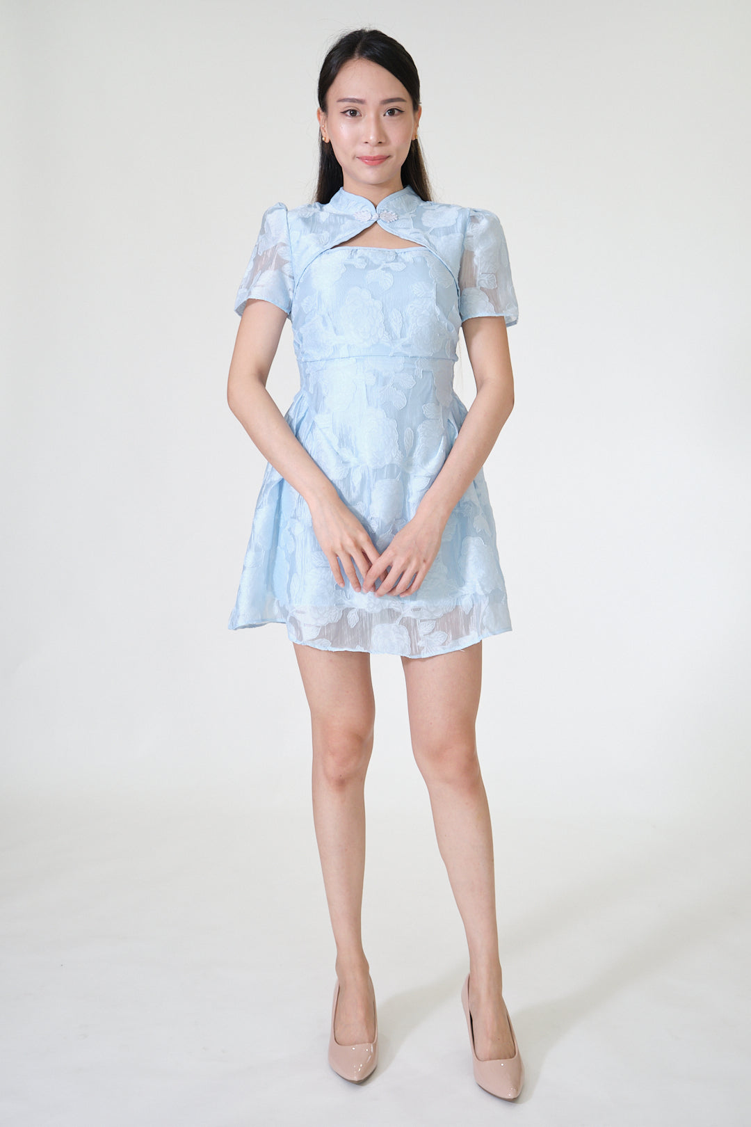 Chixxie Camila Cheongsam Dress (Blue)