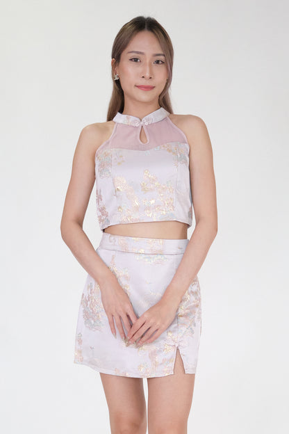 Chixxie Ruby Two-Piece Cheongsam Set (Pink)