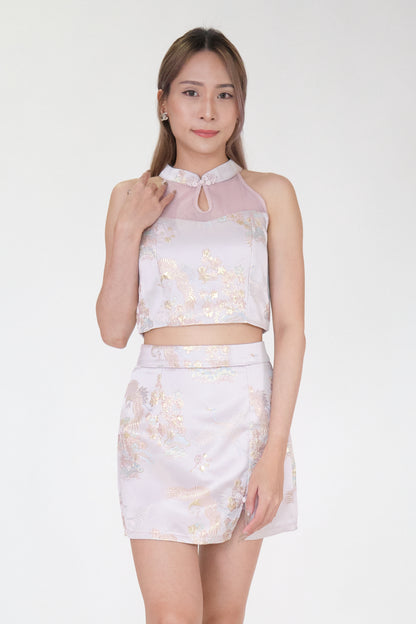 Chixxie Ruby Two-Piece Cheongsam Set (Pink)