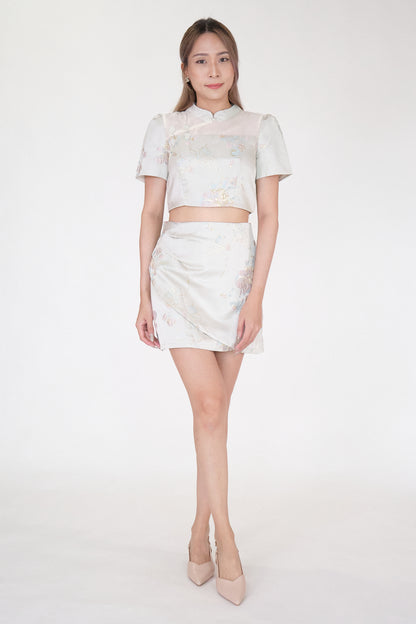 Chixxie Primrose Two-Piece Cheongsam Set (Beige)