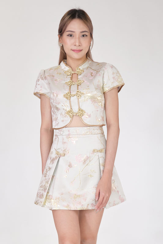 Chixxie Luna Two-Piece Cheongsam Set (Beige)