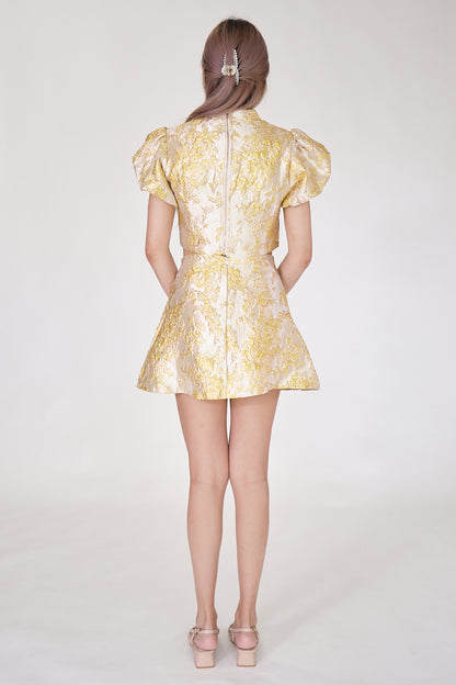 Chixxie Clover Two-Piece Cheongsam Set (Yellow)