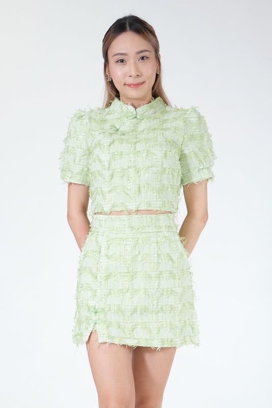 Chixxie Caitlyn Two-Piece Cheongsam Set (Green)