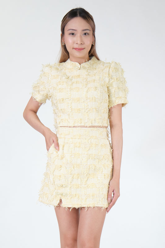 Chixxie Caitlyn Two-Piece Cheongsam Set (Yellow)