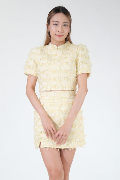 Chixxie Caitlyn Two-Piece Cheongsam Set (Yellow)