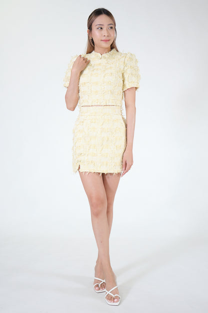 Chixxie Caitlyn Two-Piece Cheongsam Set (Yellow)