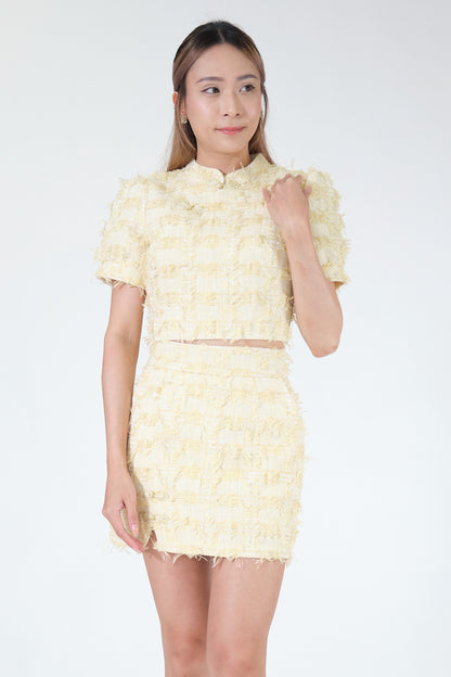 Chixxie Caitlyn Two-Piece Cheongsam Set (Yellow)