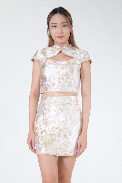 Chixxie Bailey Cheongsam Two-Piece Set (Gold)