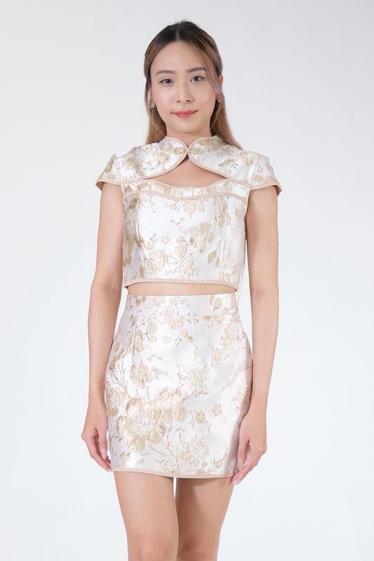 Chixxie Bailey Cheongsam Two-Piece Set (Gold)