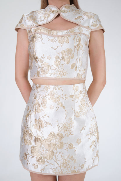 Chixxie Bailey Cheongsam Two-Piece Set (Gold)