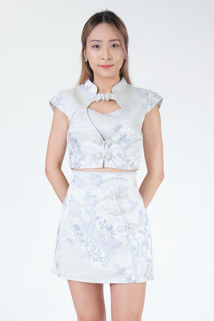 Chixxie Eunice Two-Piece Cheongsam Set (Blue)