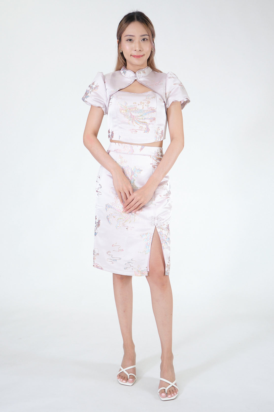 Chixxie Jewel Two-Piece Cheongsam Set (Pink)