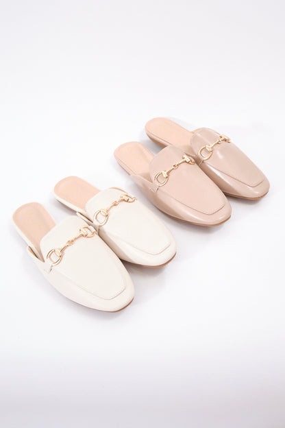 Chixxie XM40 Gold Buckle Mules