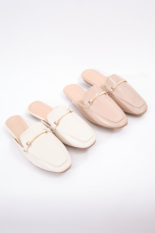 Chixxie XM39 Gold Buckle Mules