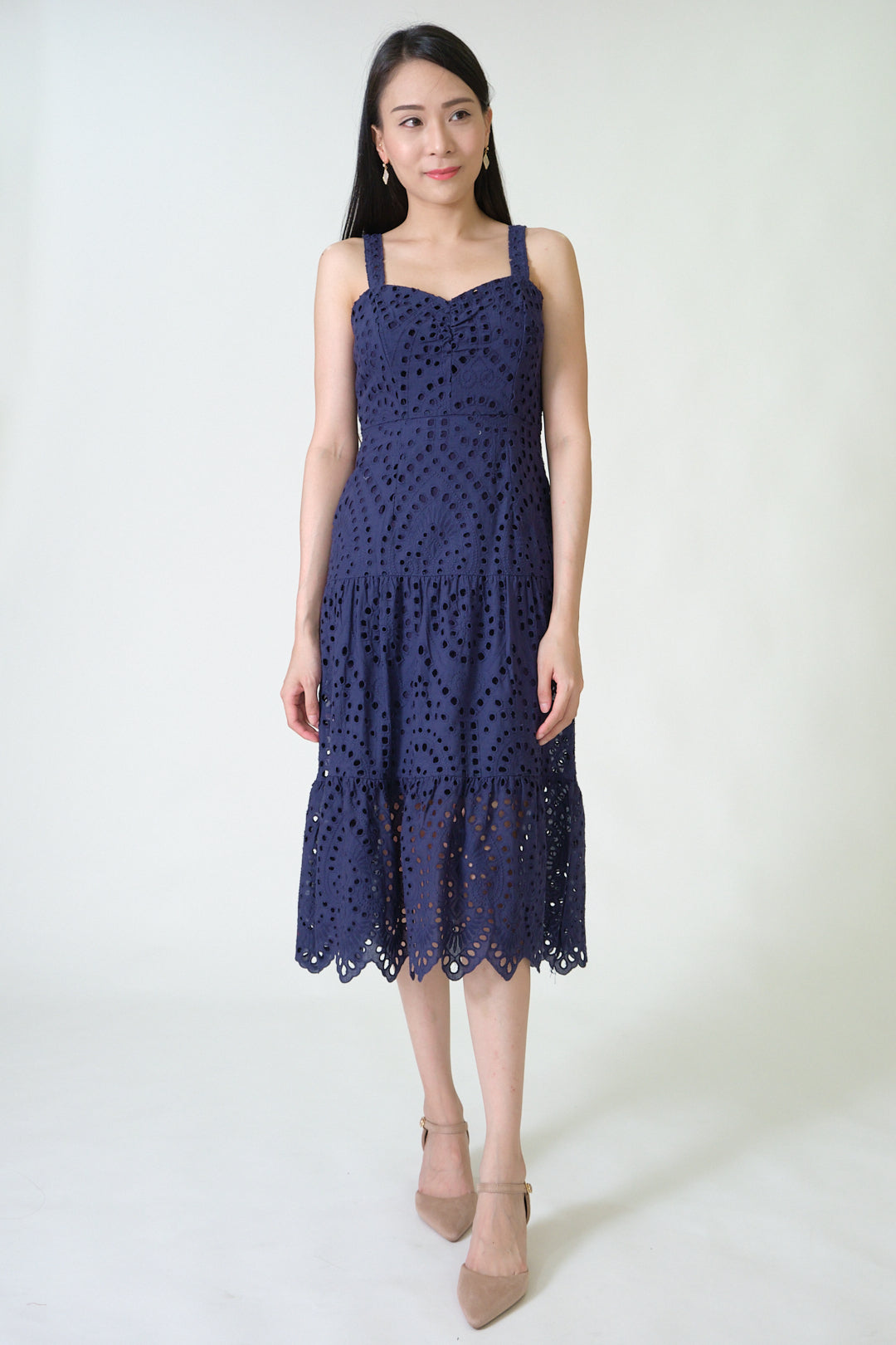 Chixxie April Lace Midi Dress (Navy)