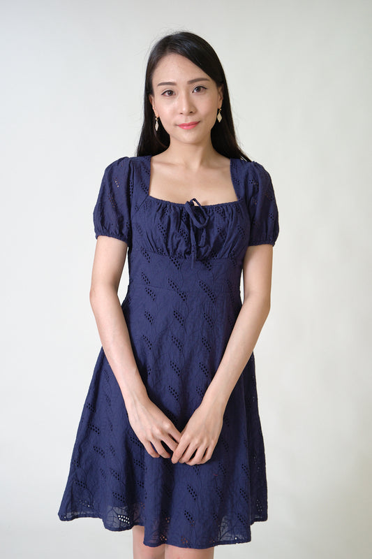 Chixxie Lyra Lace Dress (Navy)