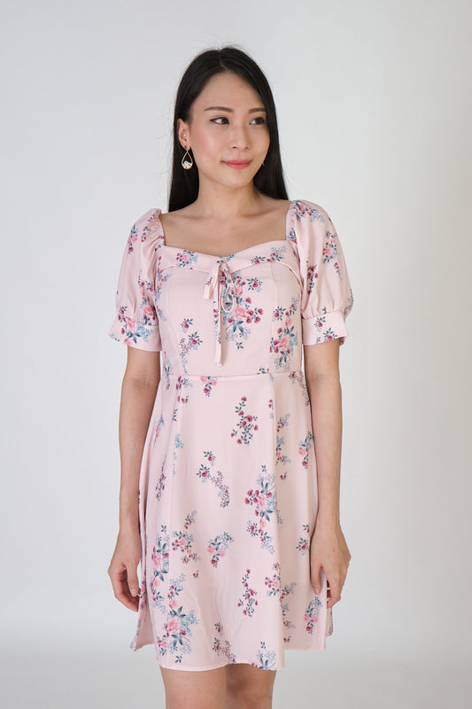 Chixxie Victoria Floral Short Dress (Pink)