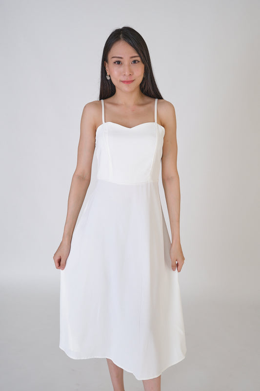 Chixxie Zoe Bareback Midi Dress (White)