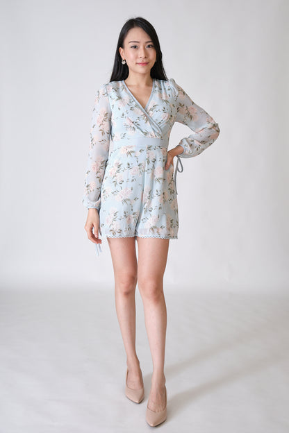 Chixxie Rose Floral Playsuit (Blue)