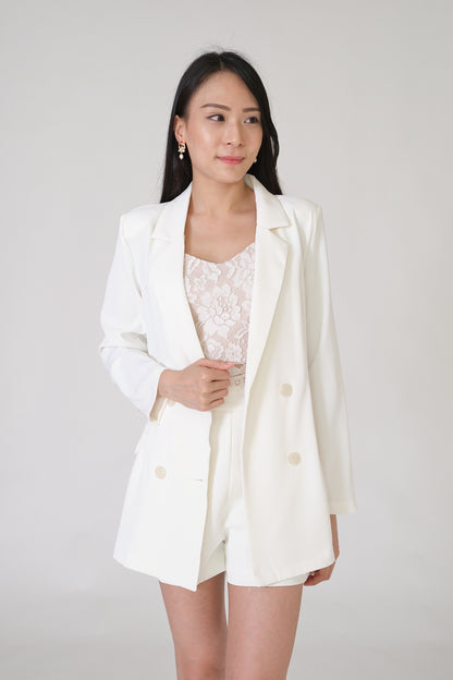 Chixxie Sydney Two-Piece Blazer Set (White)