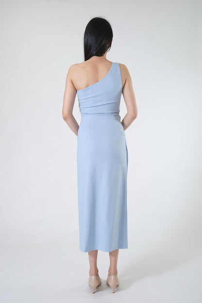 Chixxie Lana Toga Slit Dress (Blue)