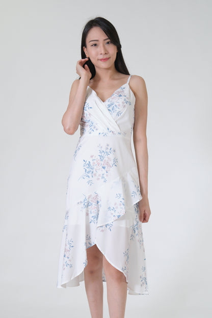 Chixxie Florence Floral Dress (White)