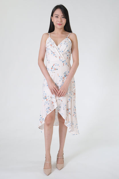 Chixxie Florence Floral Dress (Beige)