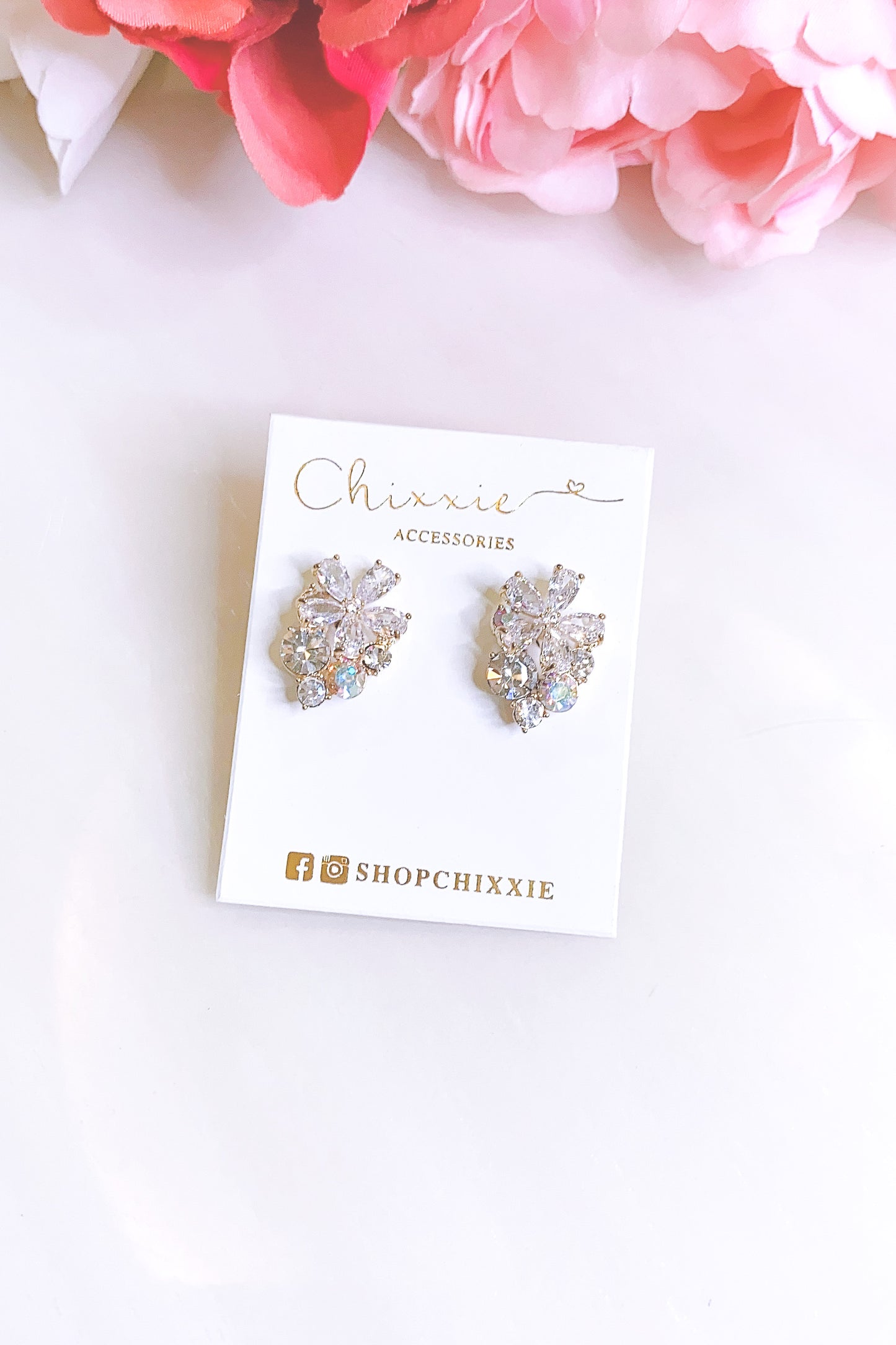 Flower Diamante Earrings