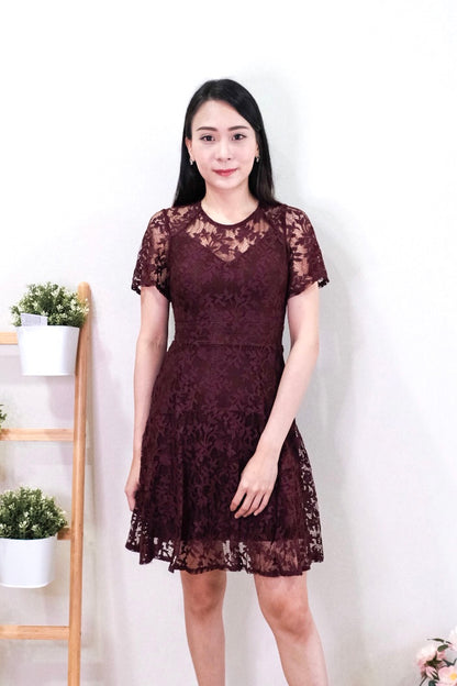 Chixxie Kimberly Lace Dress (Sangria)