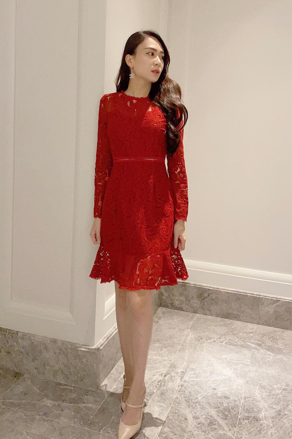 Chixxie Kayla Lace Dress (Red)